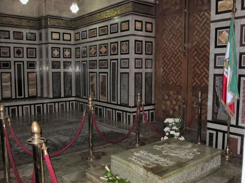 Tomb of the last shah of Iran, Mohammad Reza Pahlavi (1919–1980), located in the Rifa'i Mosque in Cairo, Egypt.