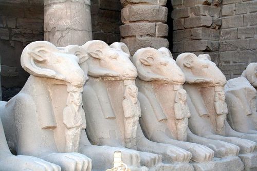 Ram-headed sphinxes at Karnak Temple